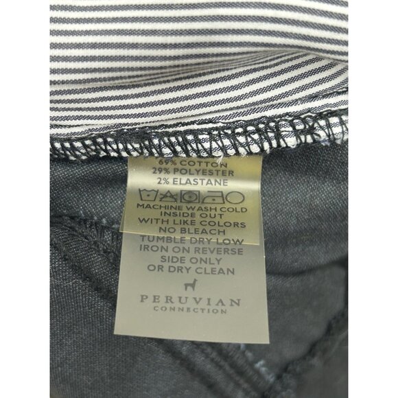 Peruvian Connection Velveteen Jeans Size 14 Black Pants Stretch Slim Fit 36 X 30 - Picture 5 of 8